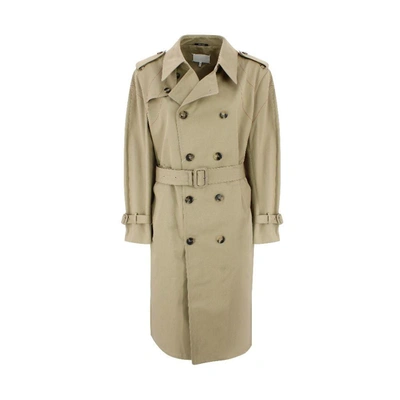 Shop Maison Margiela Women's Beige Cotton Trench Coat