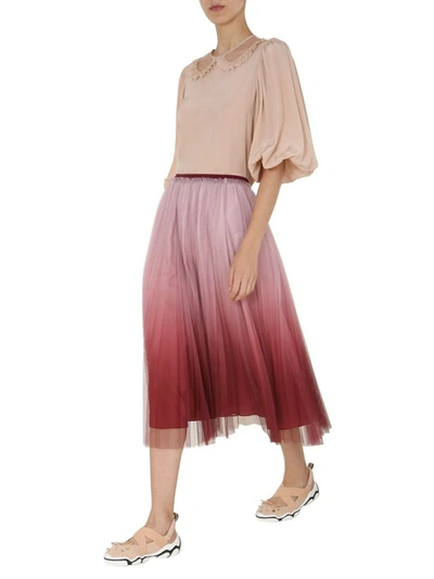 Shop Red Valentino Women's Pink Polyester Skirt