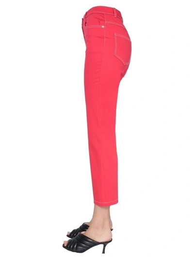 Shop Boutique Moschino Women's Red Other Materials Pants