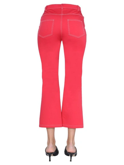 Shop Boutique Moschino Women's Red Other Materials Pants