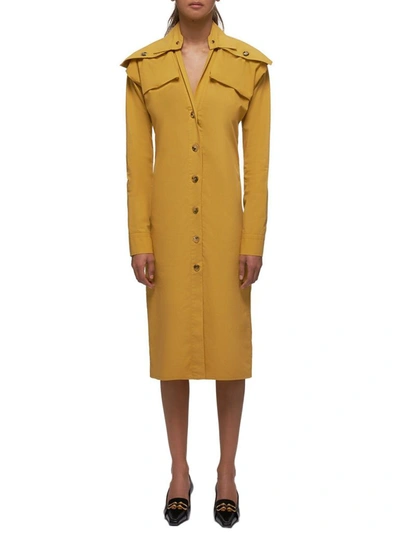 Shop Bottega Veneta Women's Yellow Cotton Dress