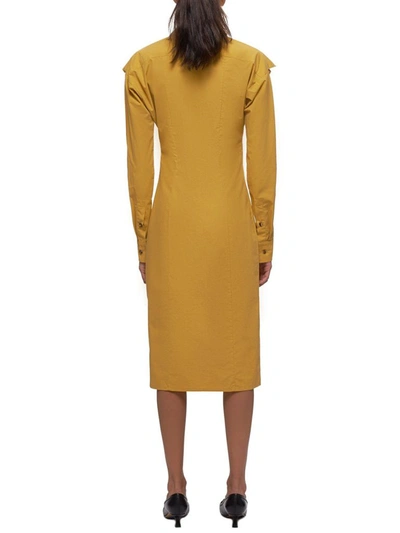 Shop Bottega Veneta Women's Yellow Cotton Dress