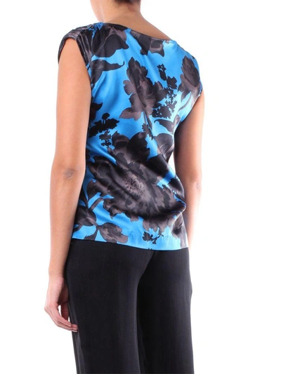 Shop Dries Van Noten Women's Blue Silk Tank Top