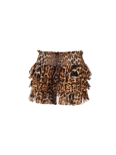 Shop Saint Laurent Women's Brown Silk Skirt
