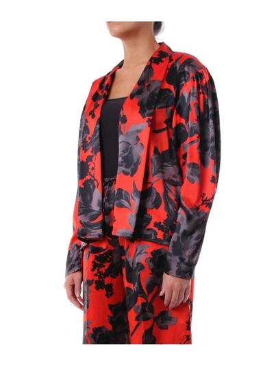 Shop Dries Van Noten Women's Red Silk Jacket