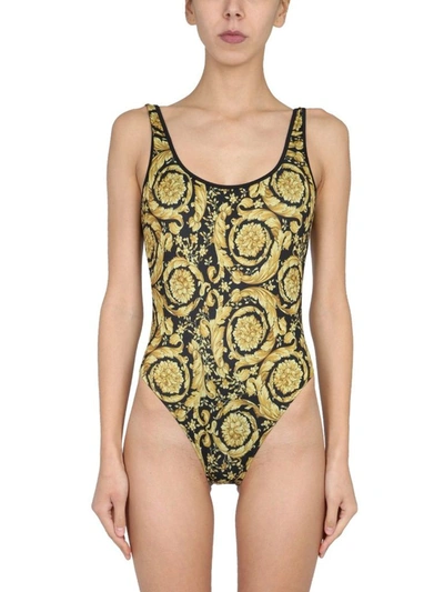 Shop Versace Women's Gold Polyester One-piece Suit