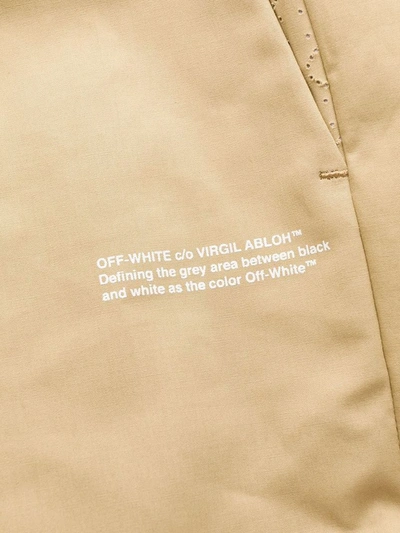 Off-white Perforated-panel Cotton-twill Shorts In Beige