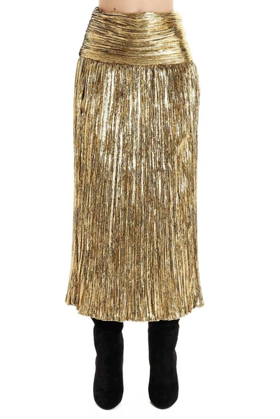 Shop Saint Laurent Women's Gold Polyester Skirt