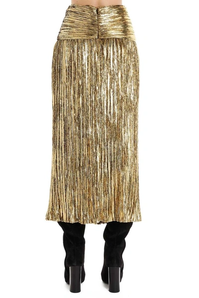 Shop Saint Laurent Women's Gold Polyester Skirt
