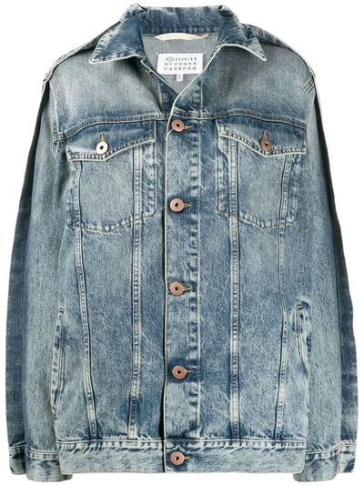 Shop Maison Margiela Blue Jacket