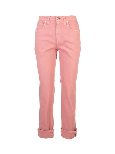 Shop Brunello Cucinelli Women's Pink Cotton Jeans