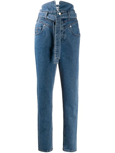 Shop Attico The  Women's Blue Cotton Jeans