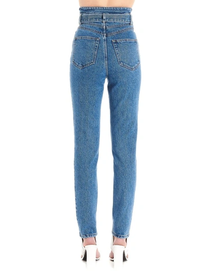 Shop Attico The  Women's Blue Cotton Jeans