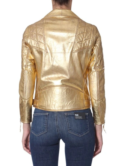 Shop Golden Goose Women's Gold Leather Outerwear Jacket