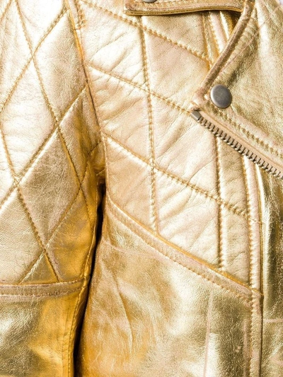 Shop Golden Goose Women's Gold Leather Outerwear Jacket