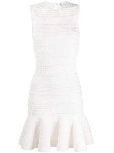 Shop Alexander Mcqueen Women's White Viscose Dress