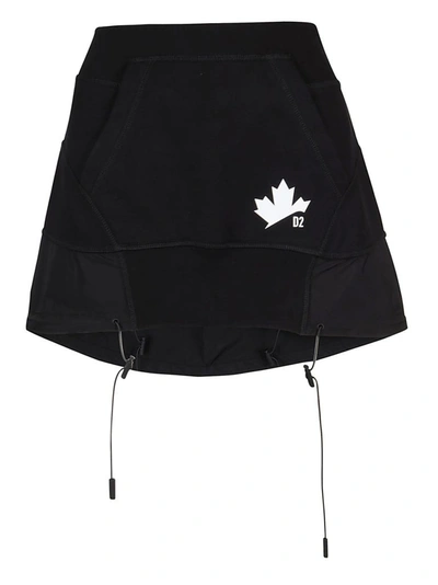 Shop Dsquared2 Women's Black Cotton Skirt
