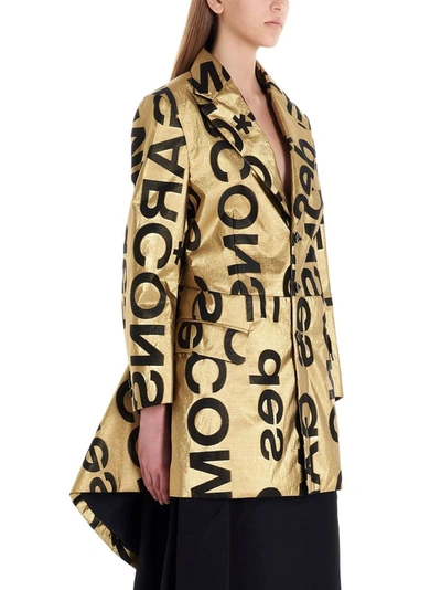 Shop Comme Des Garçons Women's Gold Polyester Blazer