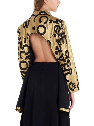 Shop Comme Des Garçons Women's Gold Polyester Blazer