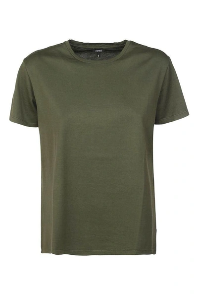 Shop Aspesi Women's Green Cotton T-shirt