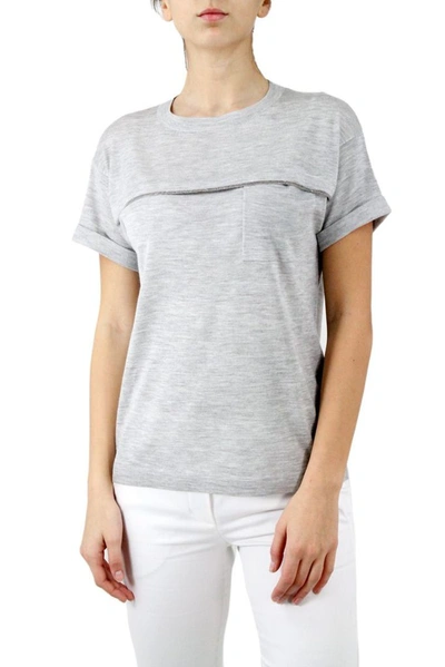 Shop Brunello Cucinelli Women's Grey Cashmere T-shirt