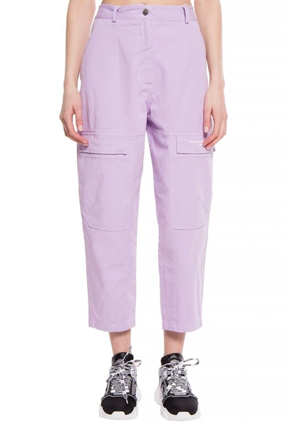 Shop Stella Mccartney Women's Purple Cotton Pants