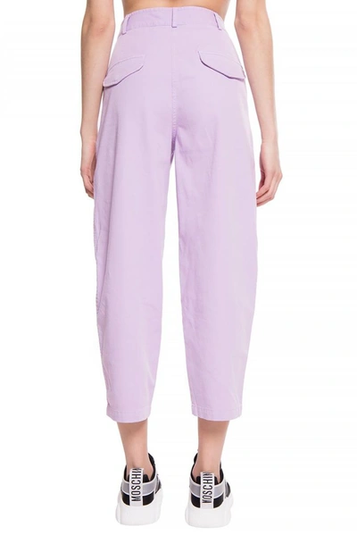 Shop Stella Mccartney Women's Purple Cotton Pants