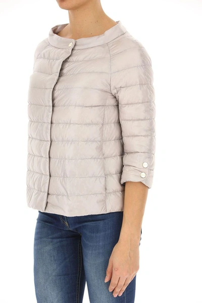 Shop Herno Women's Grey Polyester Down Jacket