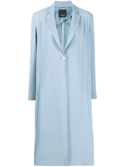 Shop Pinko Women's Light Blue Polyester Coat