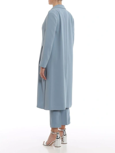 Shop Pinko Women's Light Blue Polyester Coat