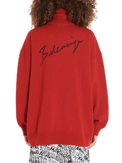 Shop Balenciaga Women's Red Cashmere Sweater