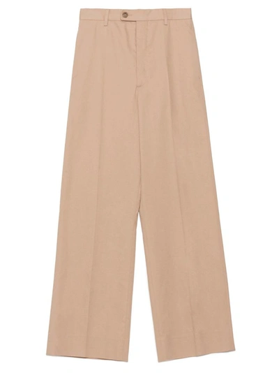 Shop Maison Margiela Women's Beige Cotton Pants