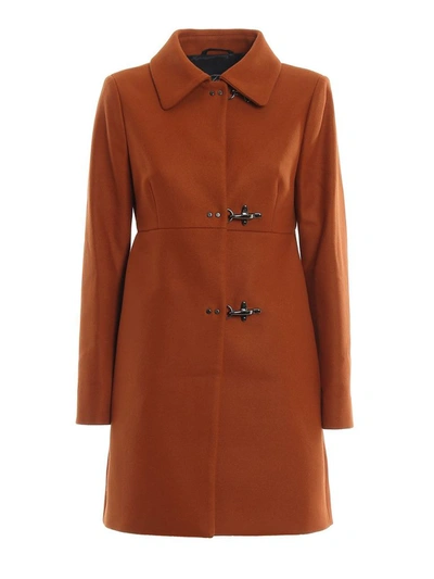 Shop Fay Women's Orange Wool Coat