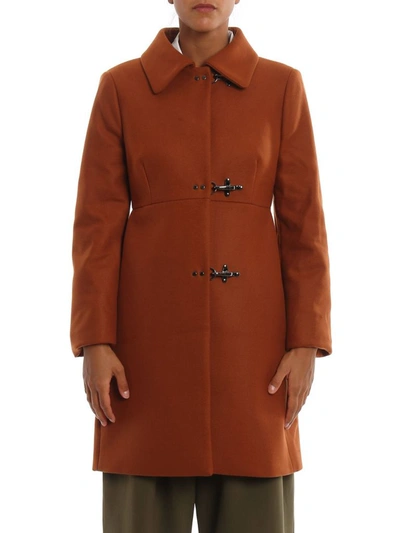 Shop Fay Women's Orange Wool Coat