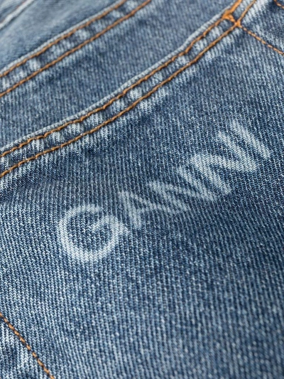 Shop Ganni Women's Blue Cotton Jeans