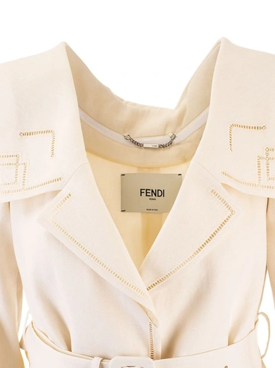 Shop Fendi Women's White Other Materials Coat