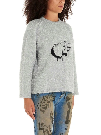 Shop Off-white Women's Silver Polyamide Sweater