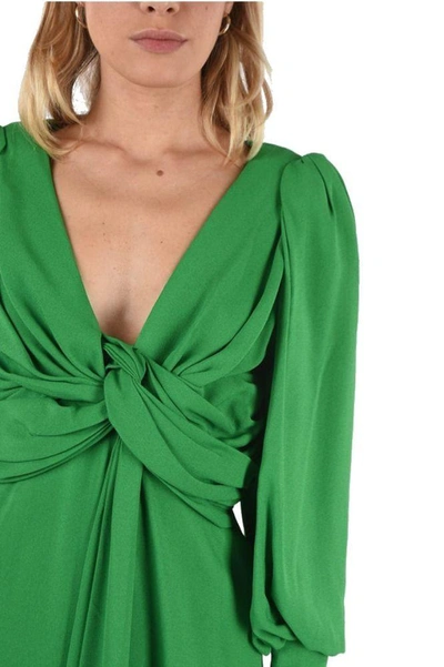 Shop Celine Céline Women's Green Viscose Dress
