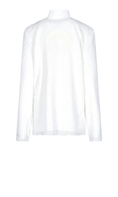 Shop Marine Serre Women's White Cotton Sweater