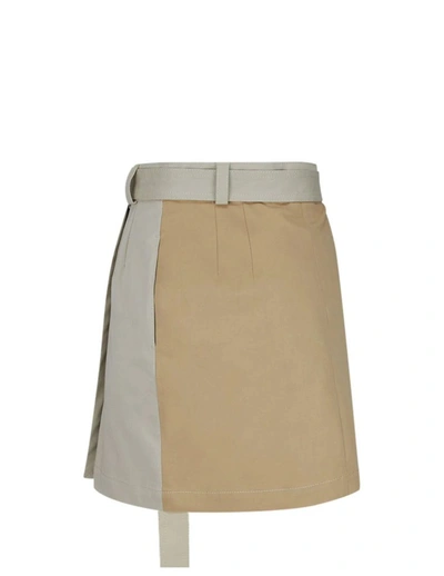 Shop Msgm Women's Beige Cotton Skirt