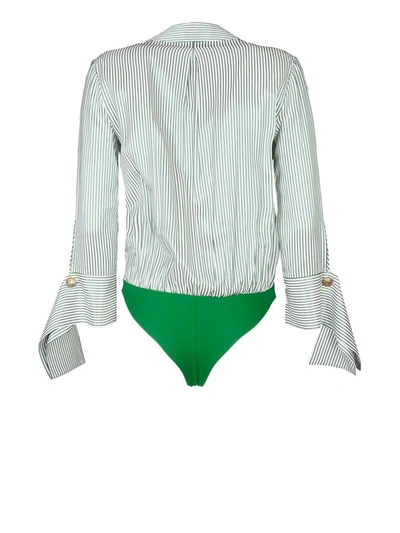 Shop Elisabetta Franchi Women's Green Viscose Bodysuit