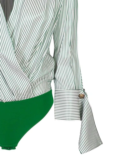 Shop Elisabetta Franchi Women's Green Viscose Bodysuit
