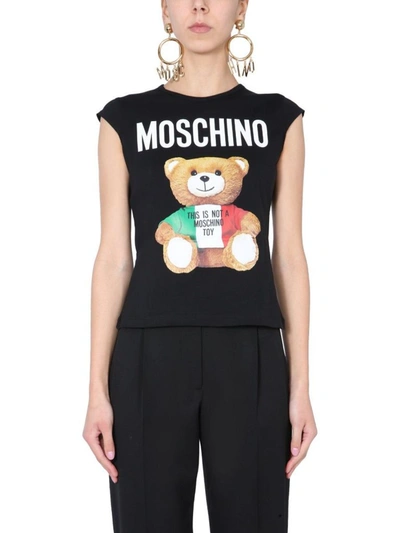 Shop Moschino Women's Black Other Materials T-shirt