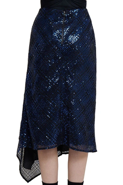 Shop Self-portrait Women's Blue Polyester Skirt