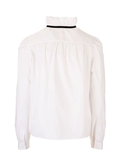 Shop Miu Miu Women's White Cotton Blouse