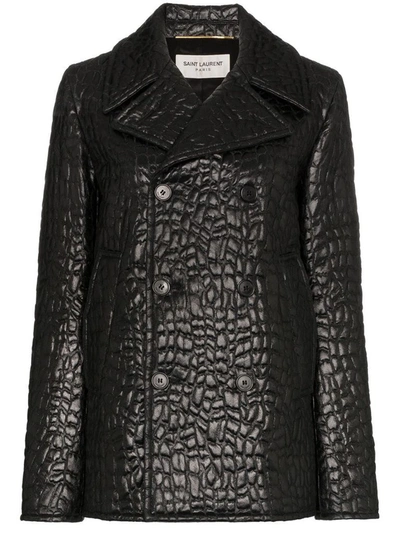 Shop Saint Laurent Women's Black Acrylic Coat