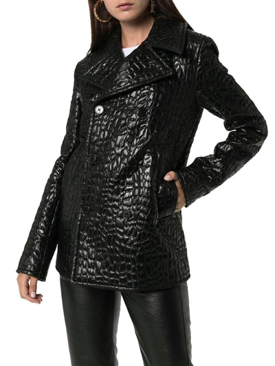 Shop Saint Laurent Women's Black Acrylic Coat