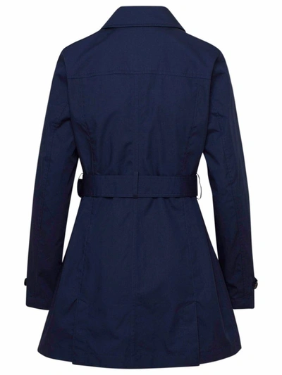 Shop Woolrich Women's Blue Cotton Trench Coat