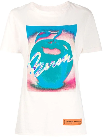 Shop Heron Preston Women's White Cotton T-shirt