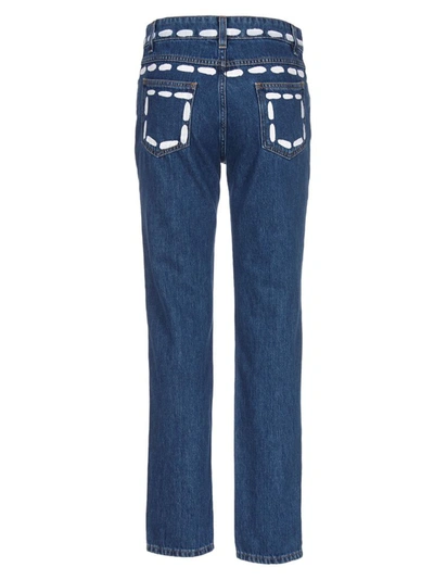 Shop Moschino Women's Blue Cotton Jeans
